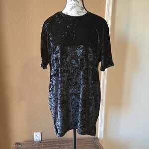 Black Crushed Velvet T-Shirt (281)